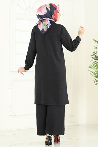 moda selvim طقم أسود 3105HBS856 - Thumbnail