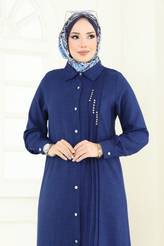 moda selvim طقم كحلي 3105HBS856 - Thumbnail