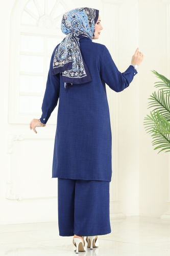 moda selvim طقم كحلي 3105HBS856 - Thumbnail