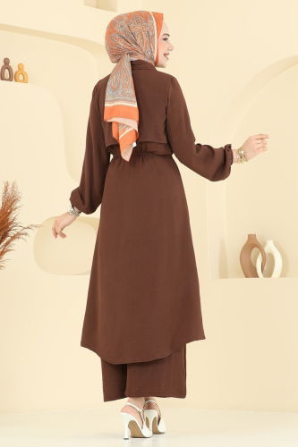 moda selvim طقم بني 3112HBS856 - Thumbnail