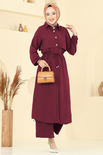 moda selvim Combined 3112HBS856 Burgundy - Thumbnail