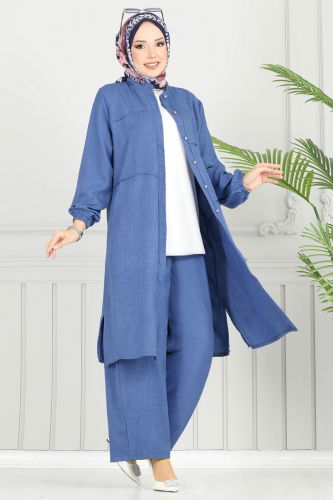 moda selvim طقم ازرق 3114HBS856 - Thumbnail