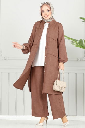moda selvim طقم عسلي 3114HBS856 - Thumbnail