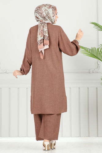 moda selvim طقم عسلي 3114HBS856 - Thumbnail