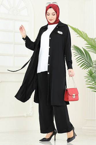 moda selvim Combined 3115BLU797 Black - Thumbnail