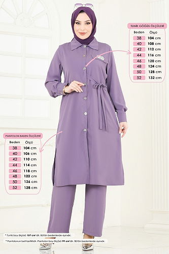 moda selvim طقم ليلكي 3115BLU797 - Thumbnail