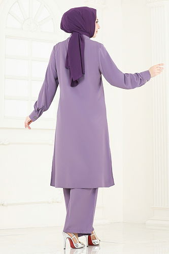 moda selvim طقم ليلكي 3115BLU797 - Thumbnail