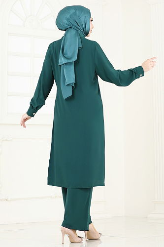 moda selvim طقم بترولي 3115BLU797 - Thumbnail