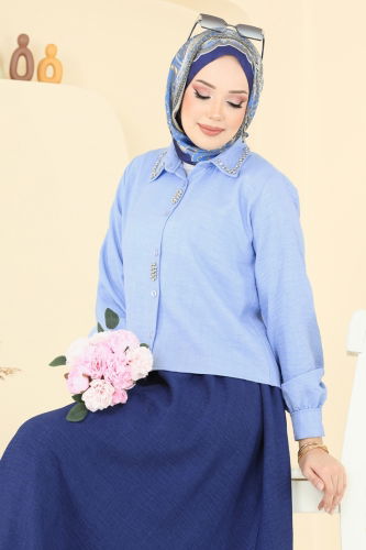 moda selvim طقم أزرق فاتح &كحلي 3116HBS856 - Thumbnail