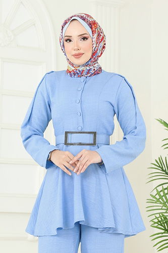 moda selvim طقم أزرق فاتح 3118HBS856 - Thumbnail