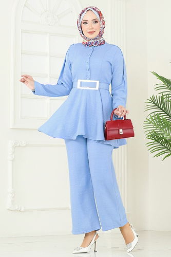 moda selvim طقم أزرق فاتح 3118HBS856 - Thumbnail