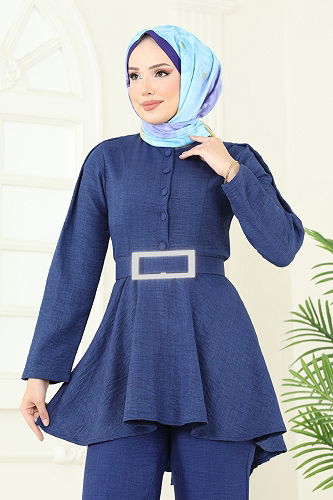 moda selvim طقم كحلي 3118HBS856 - Thumbnail
