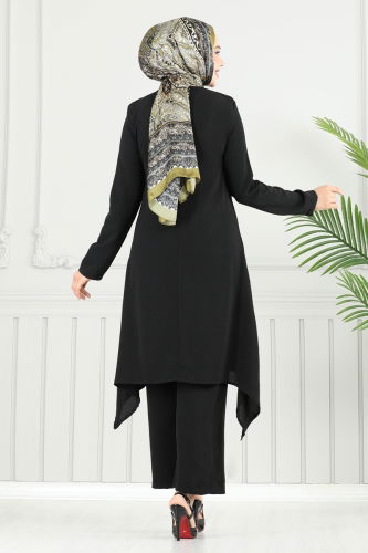 moda selvim طقم أسود 3119HBS856 - Thumbnail