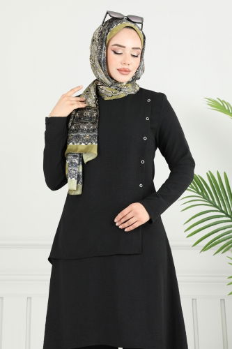 moda selvim طقم أسود 3119HBS856 - Thumbnail