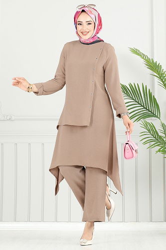 moda selvim طقم بيج 3119HBS856 - Thumbnail