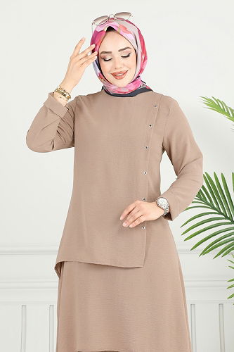 moda selvim طقم بيج 3119HBS856 - Thumbnail