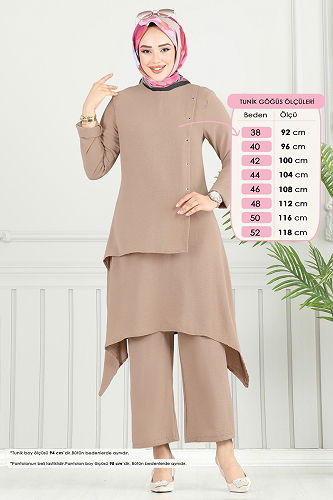 moda selvim طقم بيج 3119HBS856 - Thumbnail