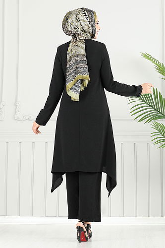 moda selvim طقم أسود 3119HBS932-M - Thumbnail