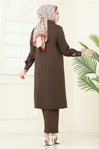 moda selvim طقم بني 3128HBS856 - Thumbnail