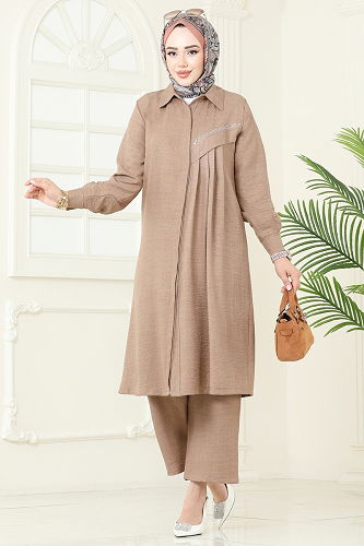 moda selvim طقم بيج 3128HBS856 - Thumbnail