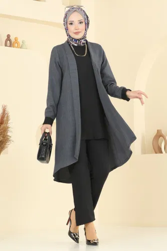 H.B.S. - طقم رمادي غامق &اسود& 3129HBS856