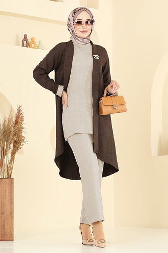 moda selvim Combined 3129HBS856 Brown & Stone - Thumbnail