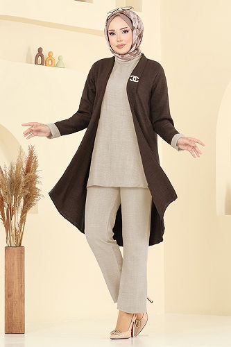 moda selvim Combined 3129HBS856 Brown & Stone - Thumbnail