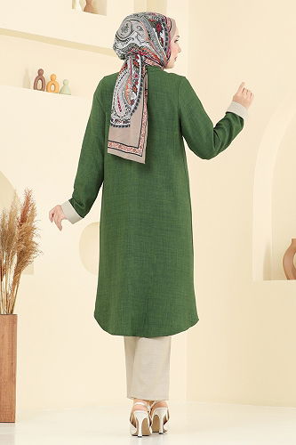 moda selvim طقم الأخضر والحجر 3129HBS856 - Thumbnail