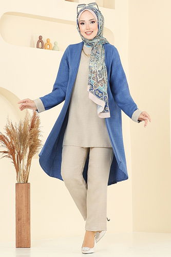 moda selvim Combined 3129HBS856 Indigo & Stone - Thumbnail