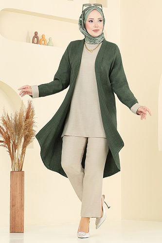 moda selvim Combined 3129HBS856 Khaki&Stone - Thumbnail