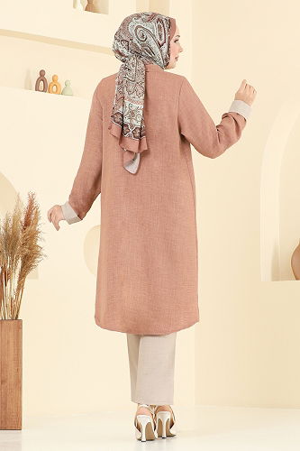 moda selvim طقم لايته وبيج 3129HBS856 - Thumbnail