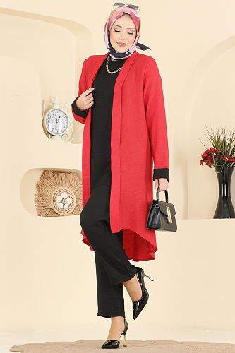 moda selvim Combined 3129HBS856 Red & Black - Thumbnail