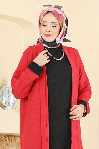 moda selvim Combined 3129HBS856 Red & Black - Thumbnail