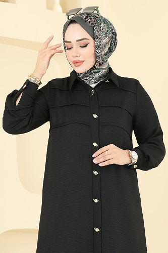 moda selvim طقم أسود 3158HBS856 - Thumbnail