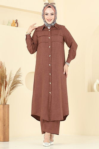 moda selvim طقم بني 3158HBS856 - Thumbnail