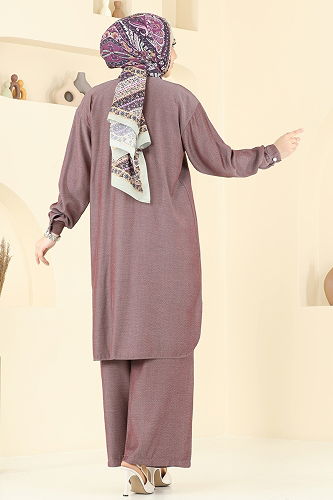 moda selvim طقم خمري 318HBS856 - Thumbnail