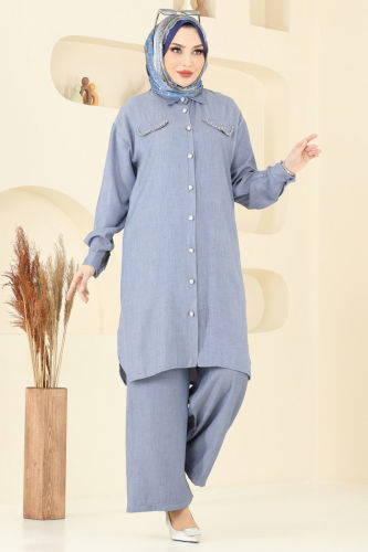 moda selvim Combined 318HBS856 Denim - Thumbnail