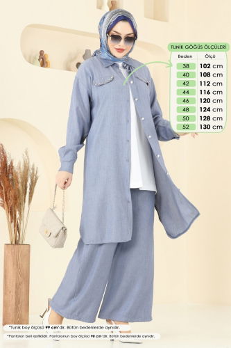 moda selvim Combined 318HBS856 Denim - Thumbnail