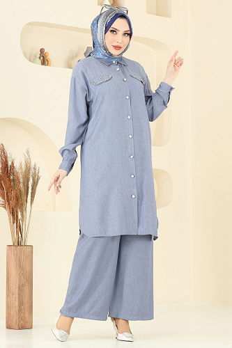 moda selvim طقم جينز 318HBS856 - Thumbnail