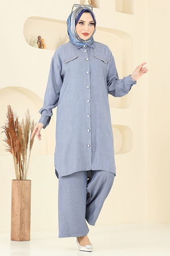 moda selvim طقم جينز 318HBS856 - Thumbnail