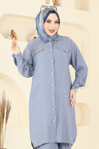 moda selvim طقم جينز 318HBS856 - Thumbnail