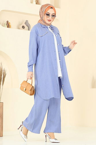 moda selvim Combined 318HBS856 Light Denim - Thumbnail