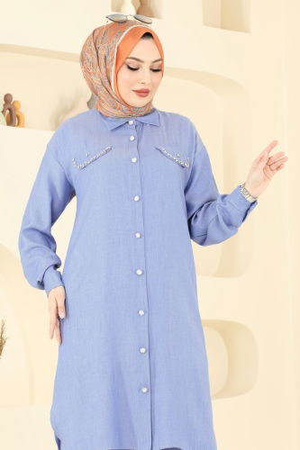 moda selvim Combined 318HBS856 Light Denim - Thumbnail