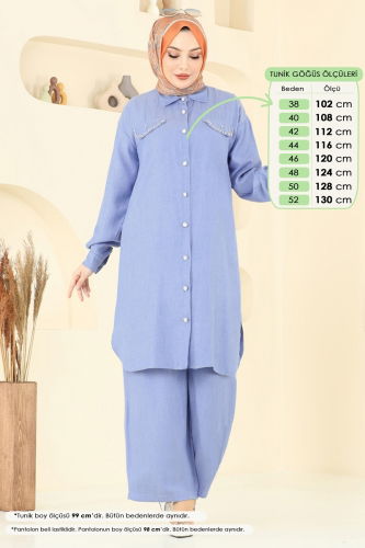 moda selvim Combined 318HBS856 Light Denim - Thumbnail
