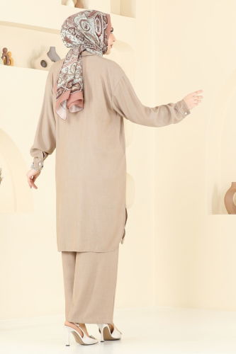 moda selvim طقم بيج 318HBS856 - Thumbnail