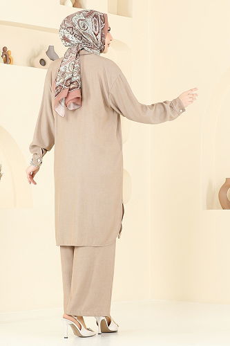 moda selvim طقم بيج 318HBS856 - Thumbnail