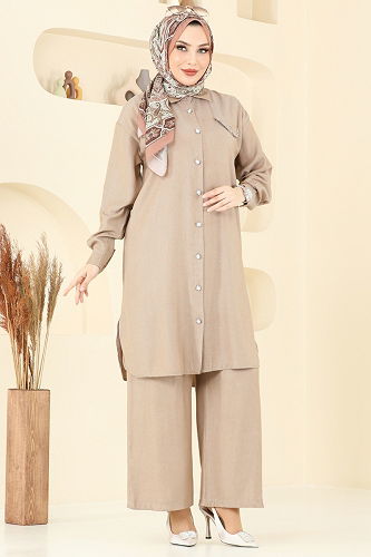 moda selvim طقم بيج 318HBS856 - Thumbnail