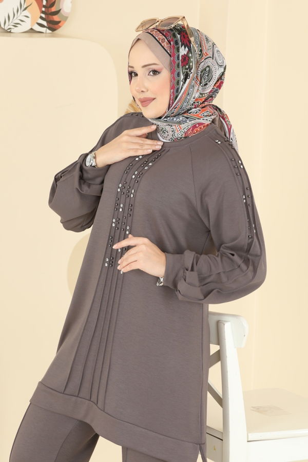 Modaselvim Hijab Combinations Combined 3192HBS856 Dark Vision