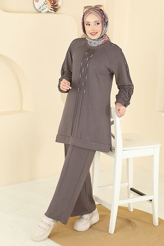 moda selvim طقم بيج غامق 3192HBS856 - Thumbnail