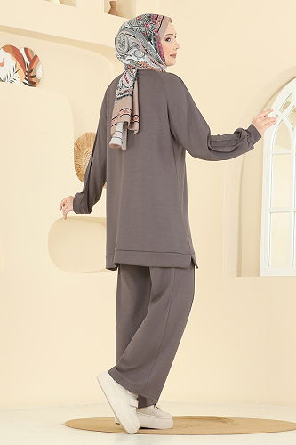 moda selvim طقم بيج غامق 3192HBS856 - Thumbnail